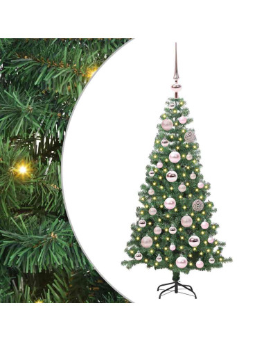 Albero di Natale con 150 LED con supporto Verde 120 cm PVC