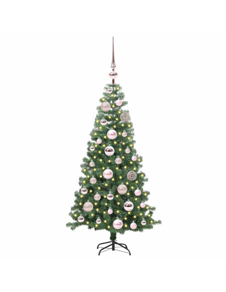 Albero di Natale con 150 LED con supporto Verde 120 cm PVC