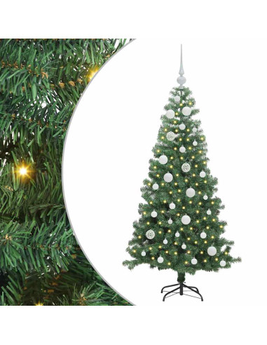 Albero di Natale con 150 LED con supporto Verde 120 cm PVC