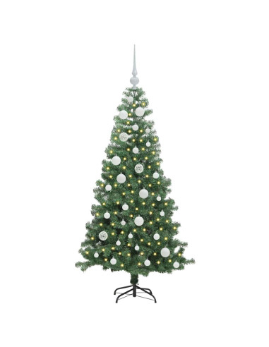 Albero di Natale con 150 LED con supporto Verde 120 cm PVC