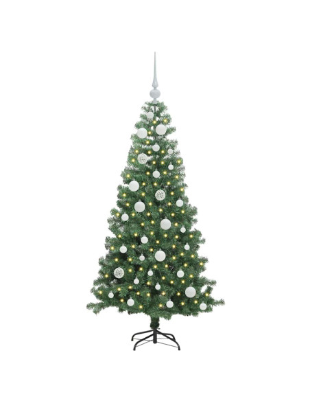 Albero di Natale con 150 LED con supporto Verde 120 cm PVC