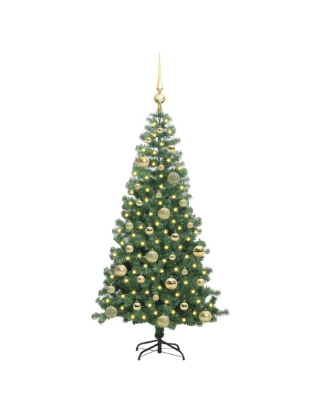 Albero di Natale con 150 LED con supporto Verde 120 cm PVC