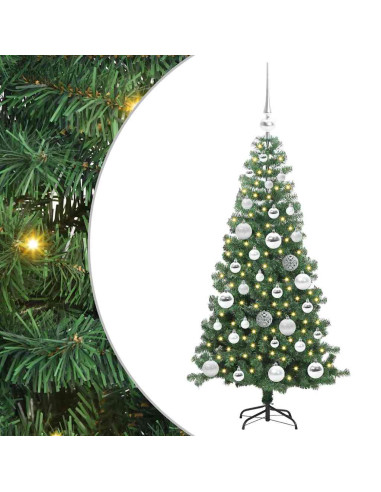Albero di Natale con 150 LED con supporto Verde 120 cm PVC