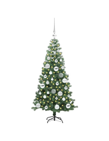 Albero di Natale con 150 LED con supporto Verde 120 cm PVC