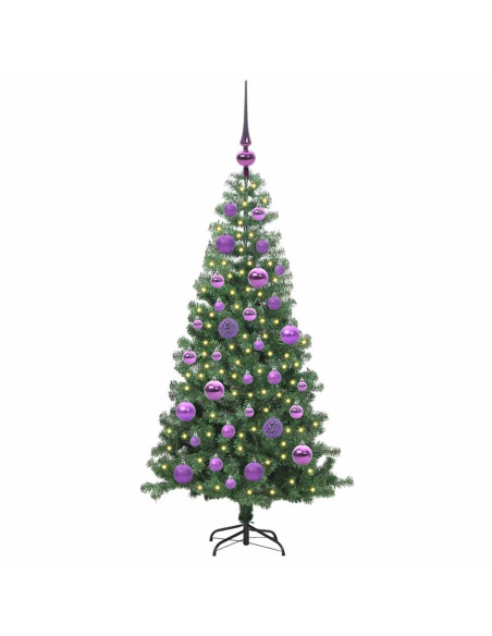 Albero di Natale con 150 LED con supporto Verde 120 cm PVC