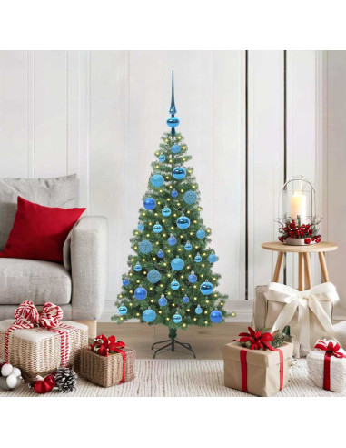 Albero di Natale con 150 LED con supporto Verde 120 cm PVC