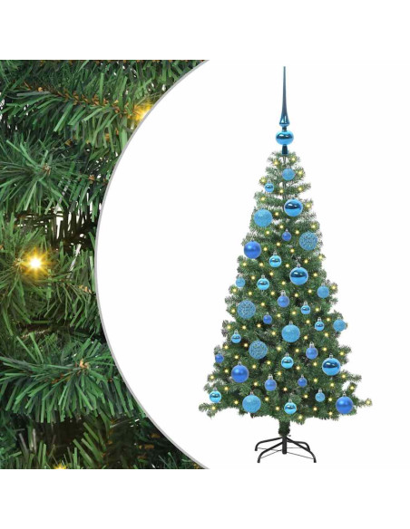 Albero di Natale con 150 LED con supporto Verde 120 cm PVC