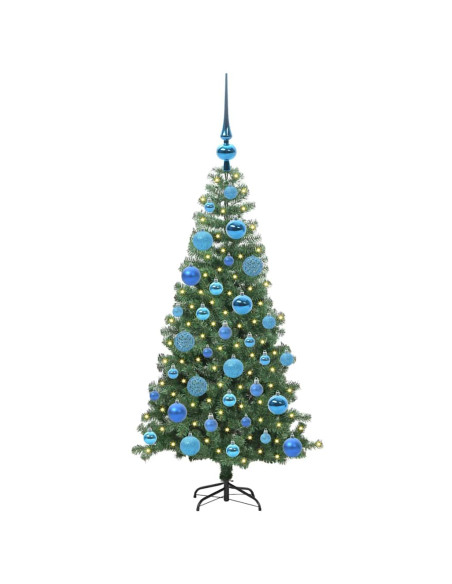 Albero di Natale con 150 LED con supporto Verde 120 cm PVC