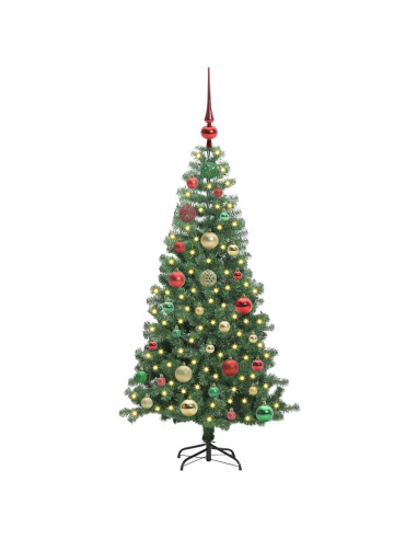 Albero di Natale con 150 LED con supporto Verde 120 cm PVC