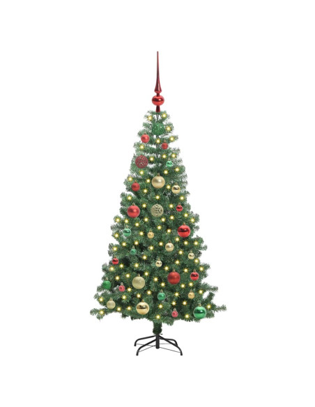 Albero di Natale con 150 LED con supporto Verde 120 cm PVC