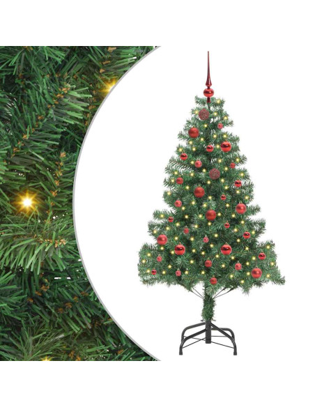 Albero di Natale con 150 LED con supporto Verde 150 cm PVC