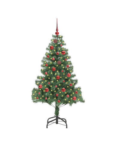 Albero di Natale con 150 LED con supporto Verde 150 cm PVC