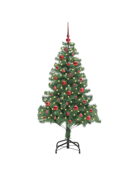 Albero di Natale con 150 LED con supporto Verde 150 cm PVC