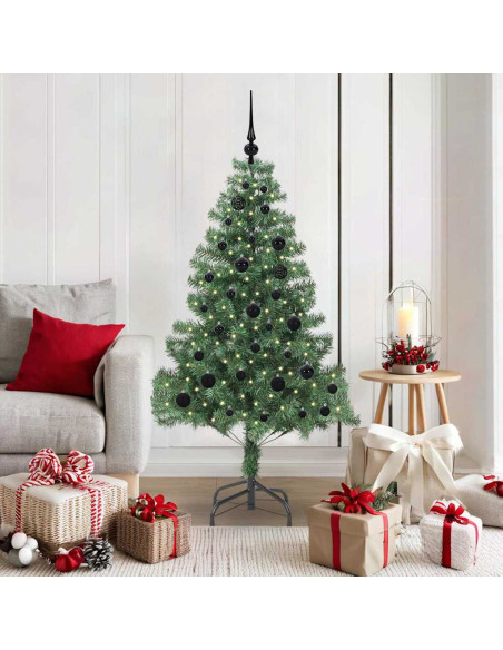Albero di Natale con 150 LED con supporto Verde 150 cm PVC