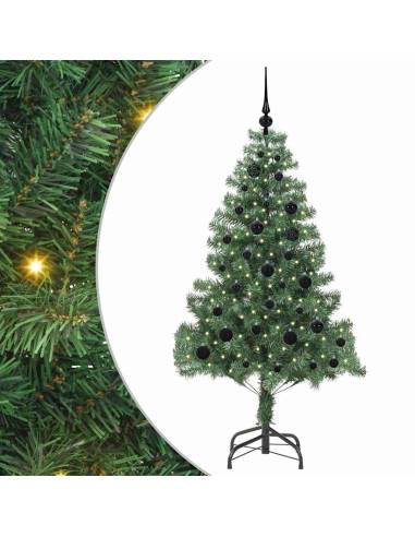 Albero di Natale con 150 LED con supporto Verde 150 cm PVC