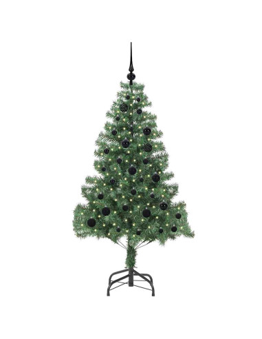 Albero di Natale con 150 LED con supporto Verde 150 cm PVC