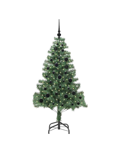 Albero di Natale con 150 LED con supporto Verde 150 cm PVC