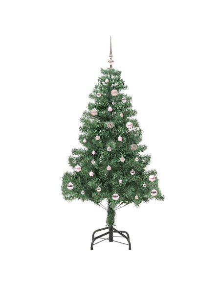 Albero di Natale con 150 LED con supporto Verde 150 cm PVC
