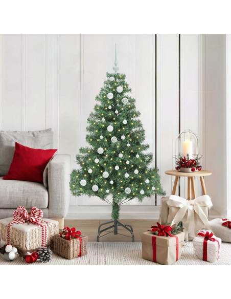 Albero di Natale con 150 LED con supporto Verde 150 cm PVC
