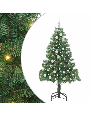 Albero di Natale con 150 LED con supporto Verde 150 cm PVC