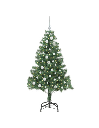 Albero di Natale con 150 LED con supporto Verde 150 cm PVC