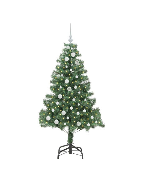 Albero di Natale con 150 LED con supporto Verde 150 cm PVC