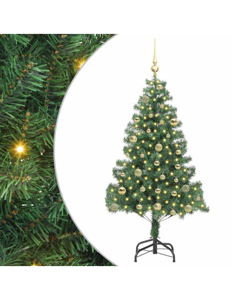 Albero di Natale con 150 LED con supporto Verde 150 cm PVC