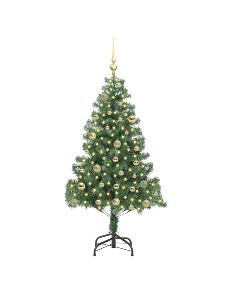 Albero di Natale con 150 LED con supporto Verde 150 cm PVC