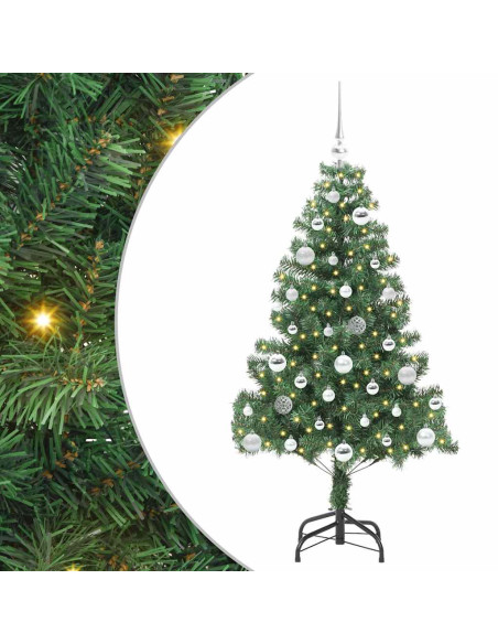 Albero di Natale con 150 LED con supporto Verde 150 cm PVC