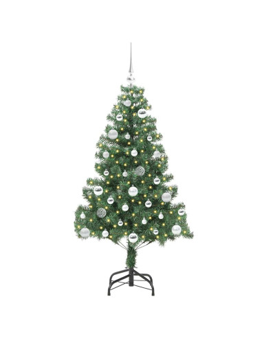 Albero di Natale con 150 LED con supporto Verde 150 cm PVC