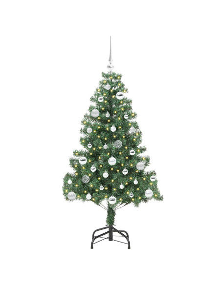 Albero di Natale con 150 LED con supporto Verde 150 cm PVC