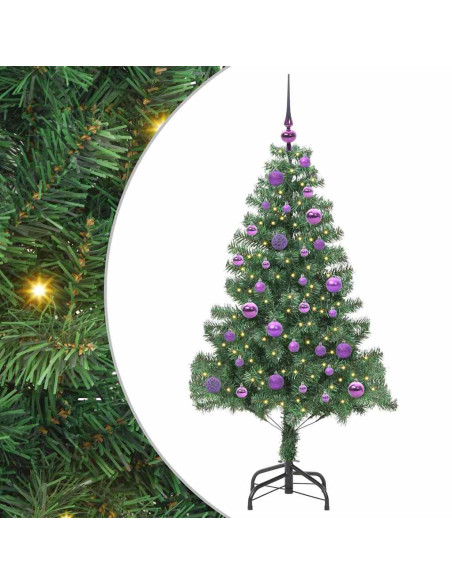 Albero di Natale con 150 LED con supporto Verde 150 cm PVC