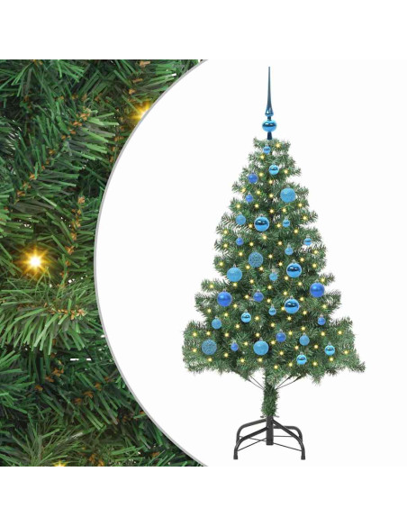 Albero di Natale con 150 LED con supporto Verde 150 cm PVC