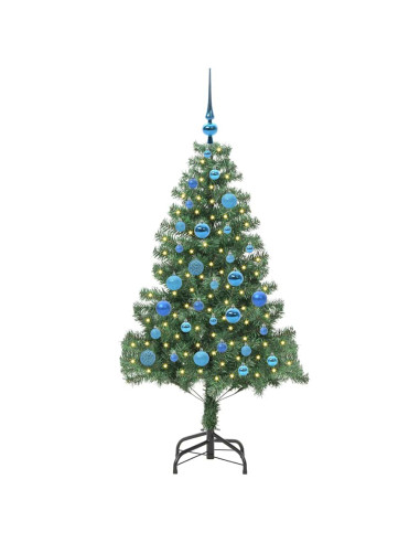Albero di Natale con 150 LED con supporto Verde 150 cm PVC