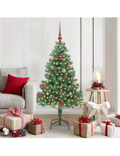 Albero di Natale con 150 LED con supporto Verde 150 cm PVC 2