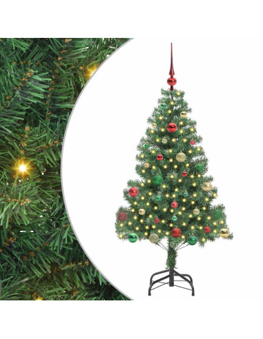 Albero di Natale con 150 LED con supporto Verde 150 cm PVC
