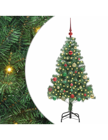 Albero di Natale con 150 LED con supporto Verde 150 cm PVC