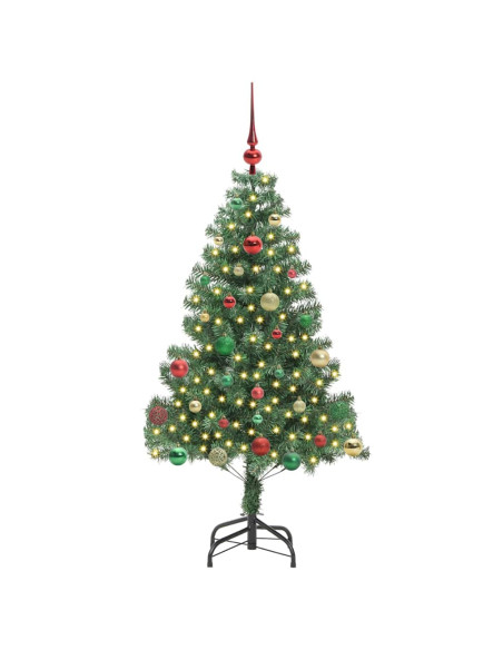Albero di Natale con 150 LED con supporto Verde 150 cm PVC