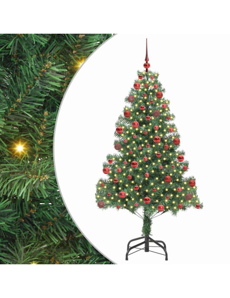 Albero di Natale con 300 LED con supporto Verde 180 cm PVC