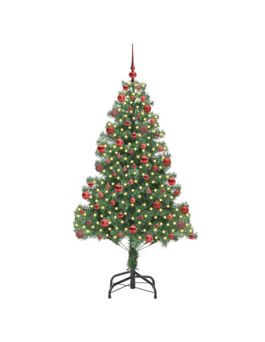 Albero di Natale con 300 LED con supporto Verde 180 cm PVC