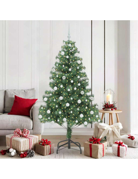 Albero di Natale con 300 LED con supporto Verde 180 cm PVC