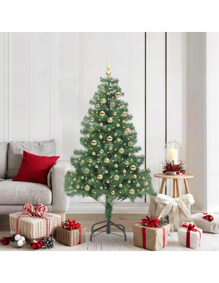 Albero di Natale con 300 LED con supporto Verde 180 cm PVC