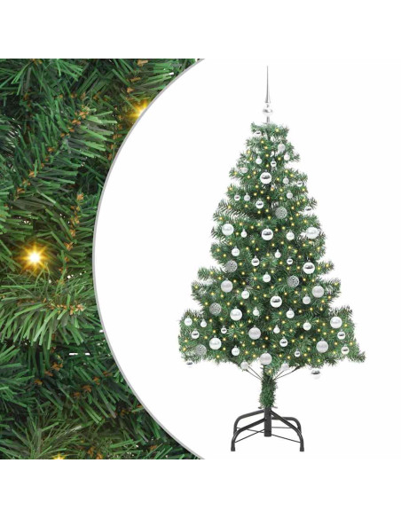 Albero di Natale con 300 LED con supporto Verde 180 cm PVC