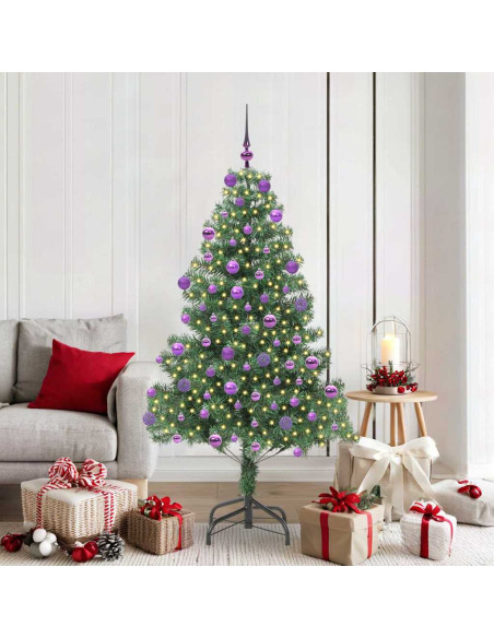 Albero di Natale con 300 LED con supporto Verde 180 cm PVC