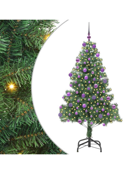 Albero di Natale con 300 LED con supporto Verde 180 cm PVC