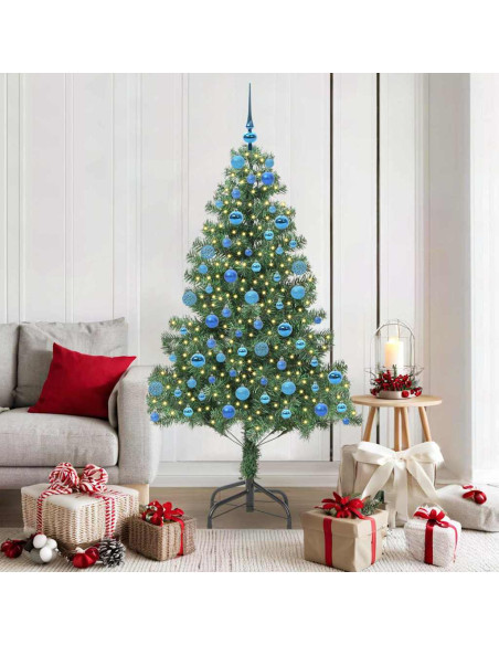 Albero di Natale con 300 LED con supporto Verde 180 cm PVC