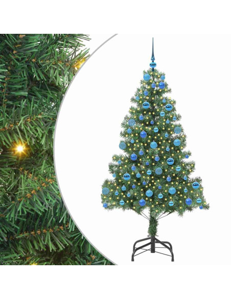 Albero di Natale con 300 LED con supporto Verde 180 cm PVC
