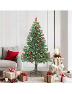Albero di Natale con 300 LED con supporto Verde 180 cm PVC 2