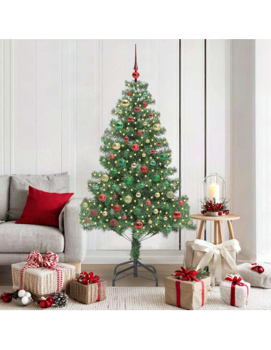 Albero di Natale con 300 LED con supporto Verde 180 cm PVC