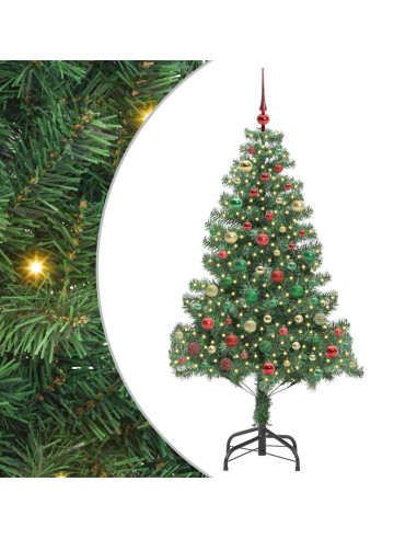 Albero di Natale con 300 LED con supporto Verde 180 cm PVC